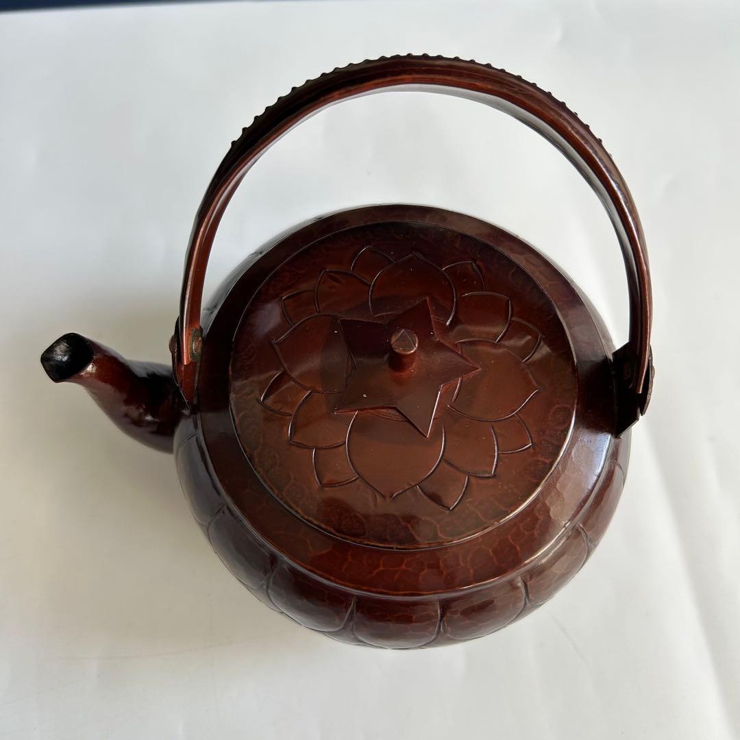 銅製 洗瓶 水次 茶道具 古道具 ビンテージ　彫刻模様