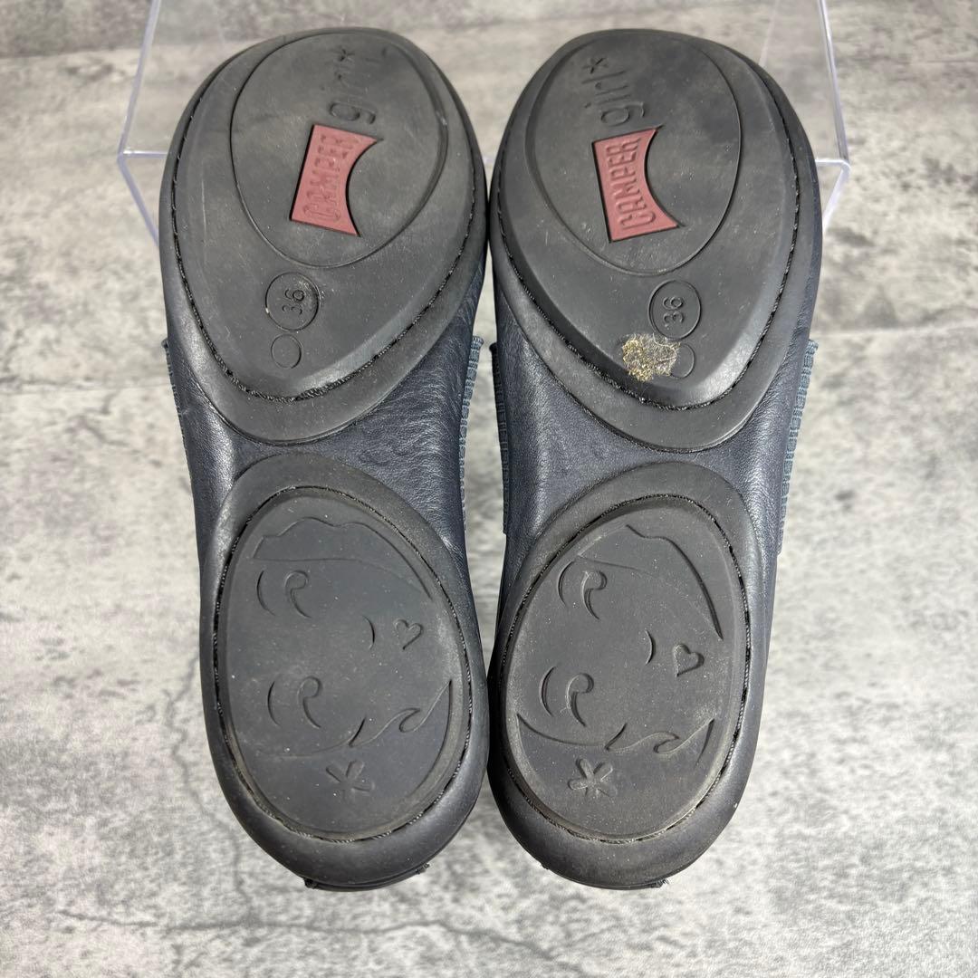 良品 CAMPPER（36）カンペールライトニナ　ブラック フラットシューズ