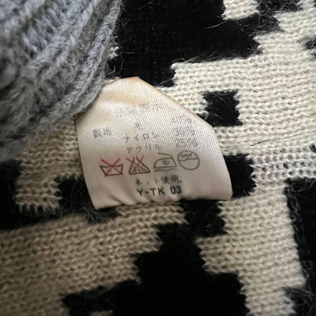 クリスチャンディオール ノーカラージャケット 千鳥柄 CDロゴボタン ウール L