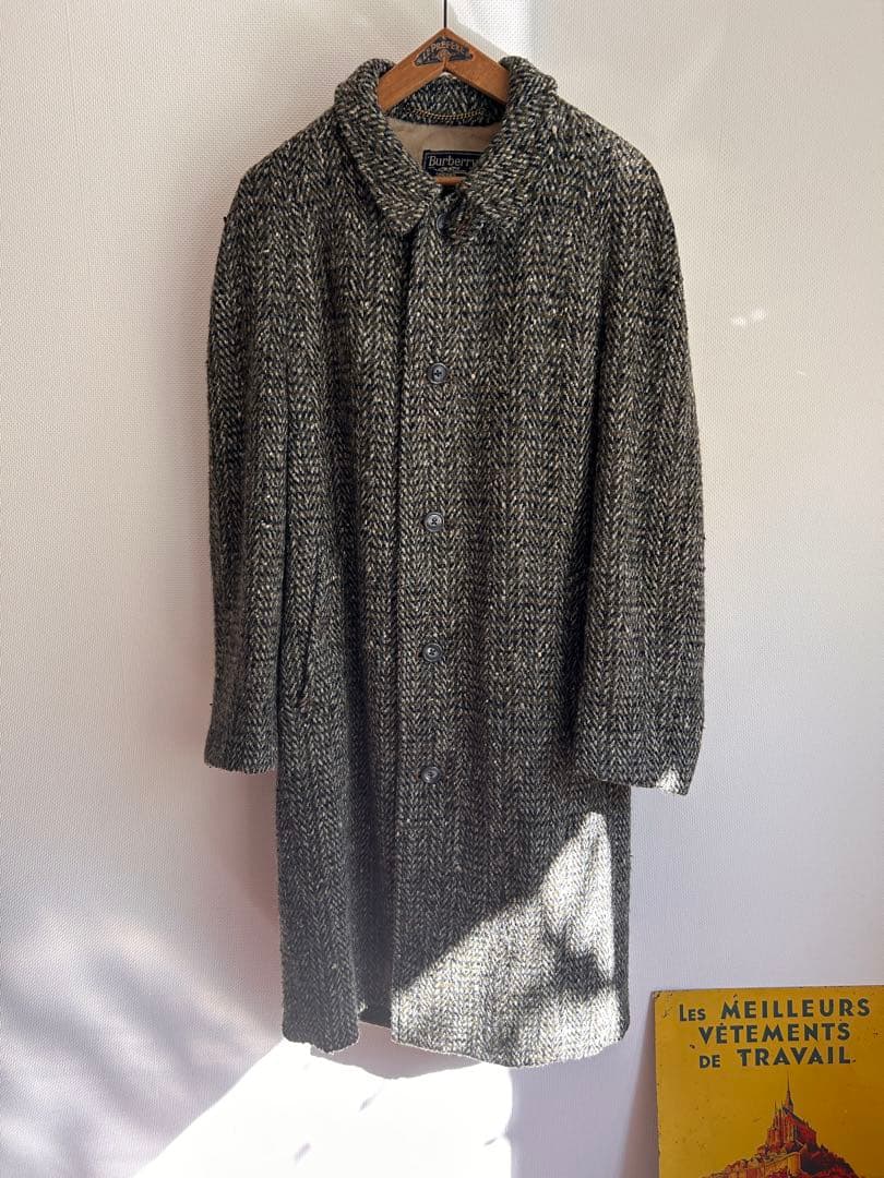 60s70s BURBERRY 手織り ツイードコート バーバリー　ヴィンテージ