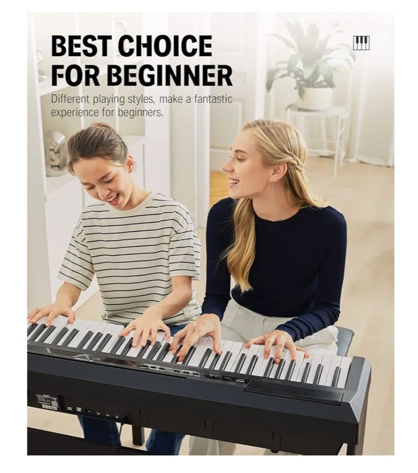 【美品】Donner 電子ピアノ 88鍵盤 スタンド付き DEP-10