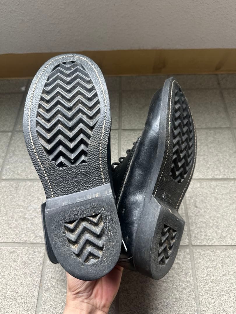 レザー ブラック レースアップブーツ 27cm