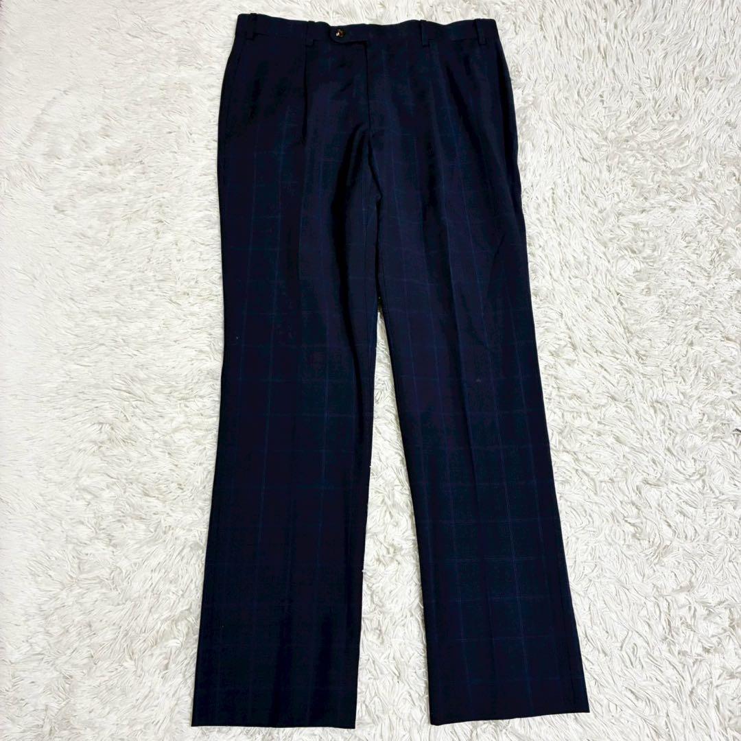 XL相当/美品⭐️マッキントッシュロンドン　スーツ　チェック　モヘヤ　ネイビー