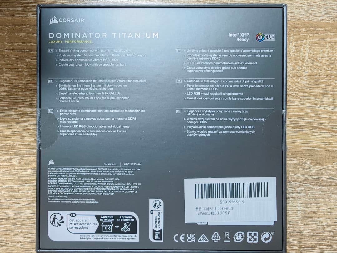 @*ゆ様 CORSAIR DDR5-6600MHz White 48GB×2