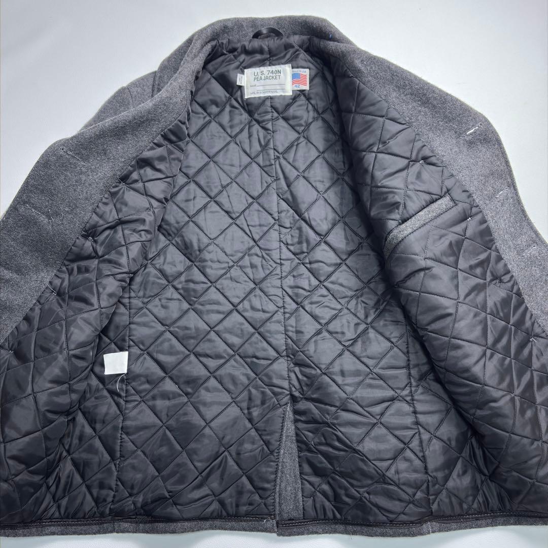 【未使用級】ショット ピーコート ダブル 大きいサイズ グレー 740N XL