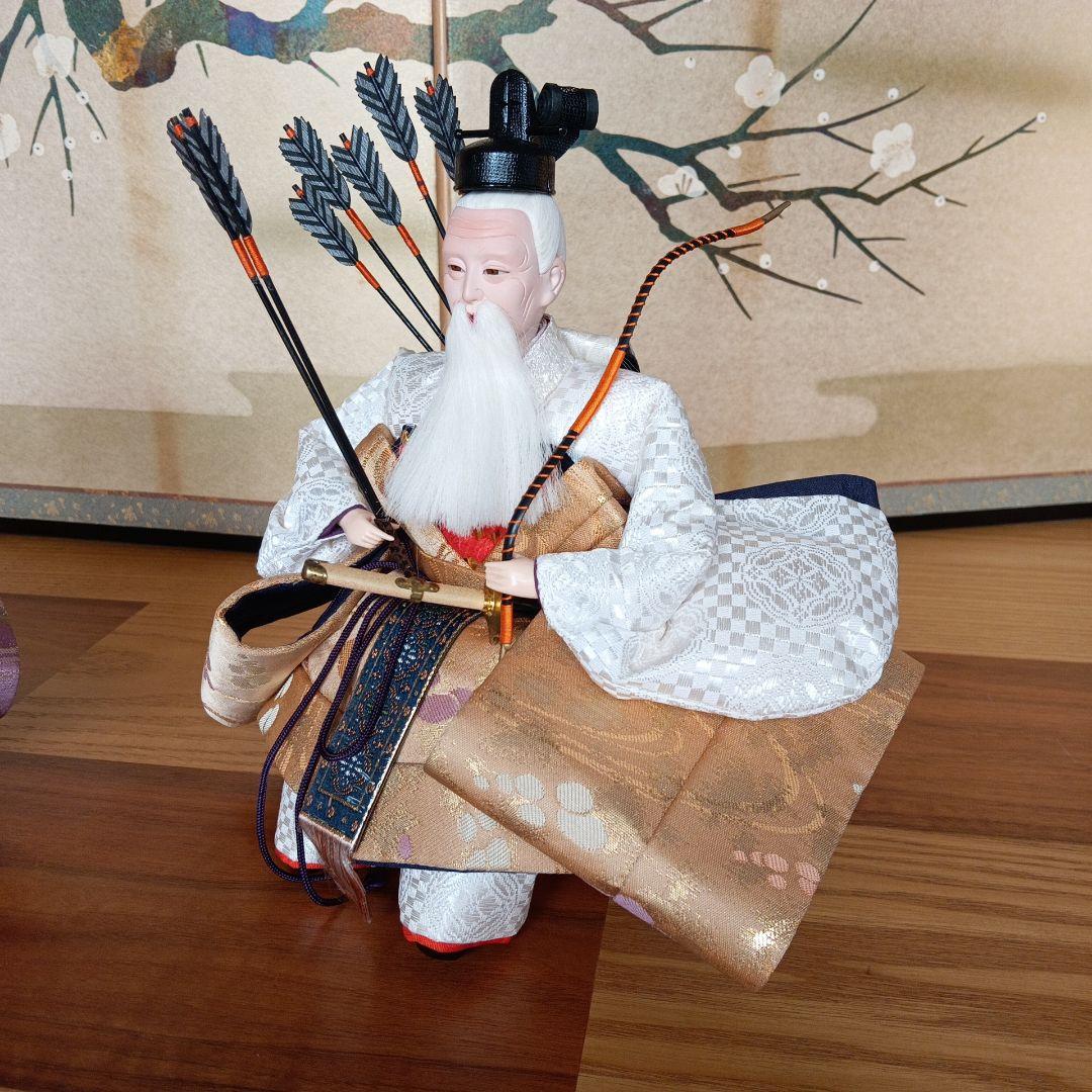 京雛人形☆右大臣・左大臣☆　隨身　豪華京錦織　刀、弓付属