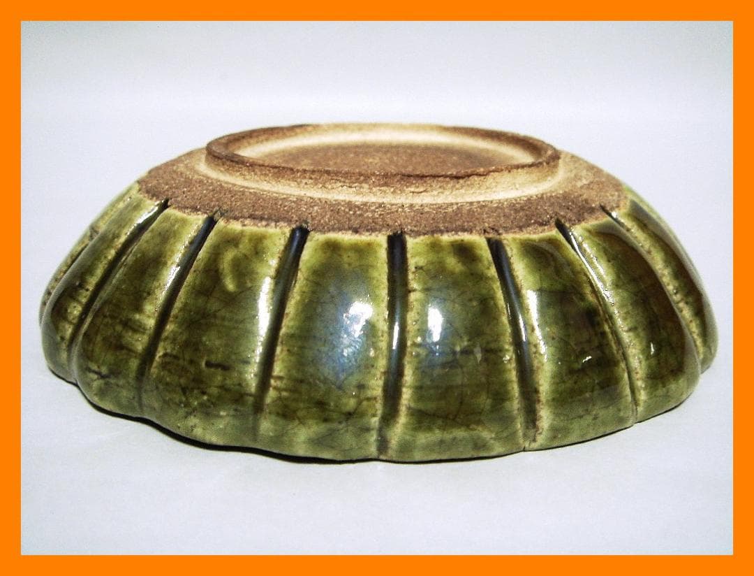 880『織部 菊皿』　/骨董品 古美術 アンティーク 古玩