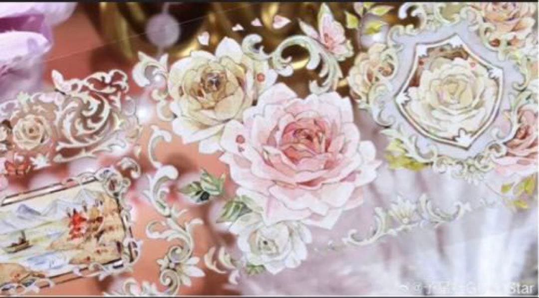 贝壳光 6cm×10m 日落月桂 海外マスキングテープ　海外マステ　花