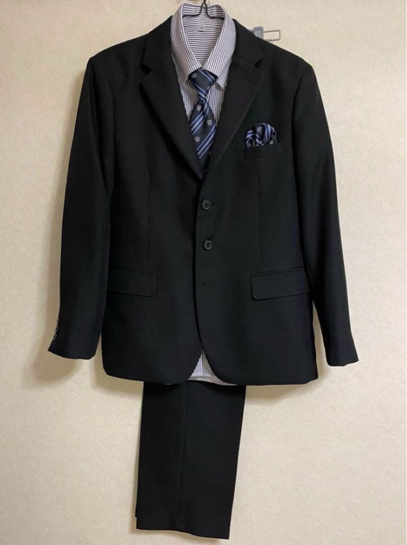 OLIVER HOUSE 黒スーツ 160E ネクタイ付き