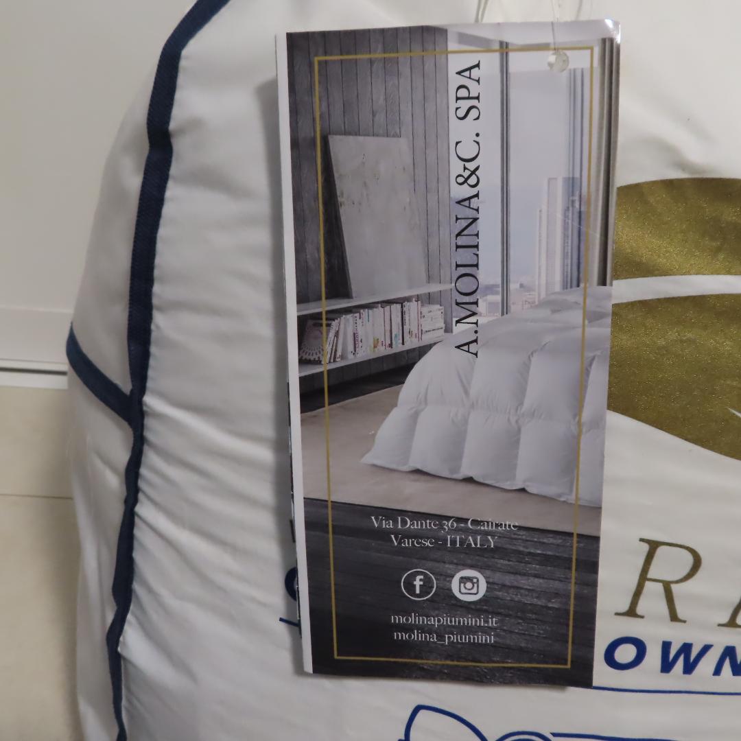 羽毛布団　イタリア産ホワイトグース羽毛90％　新品未使用