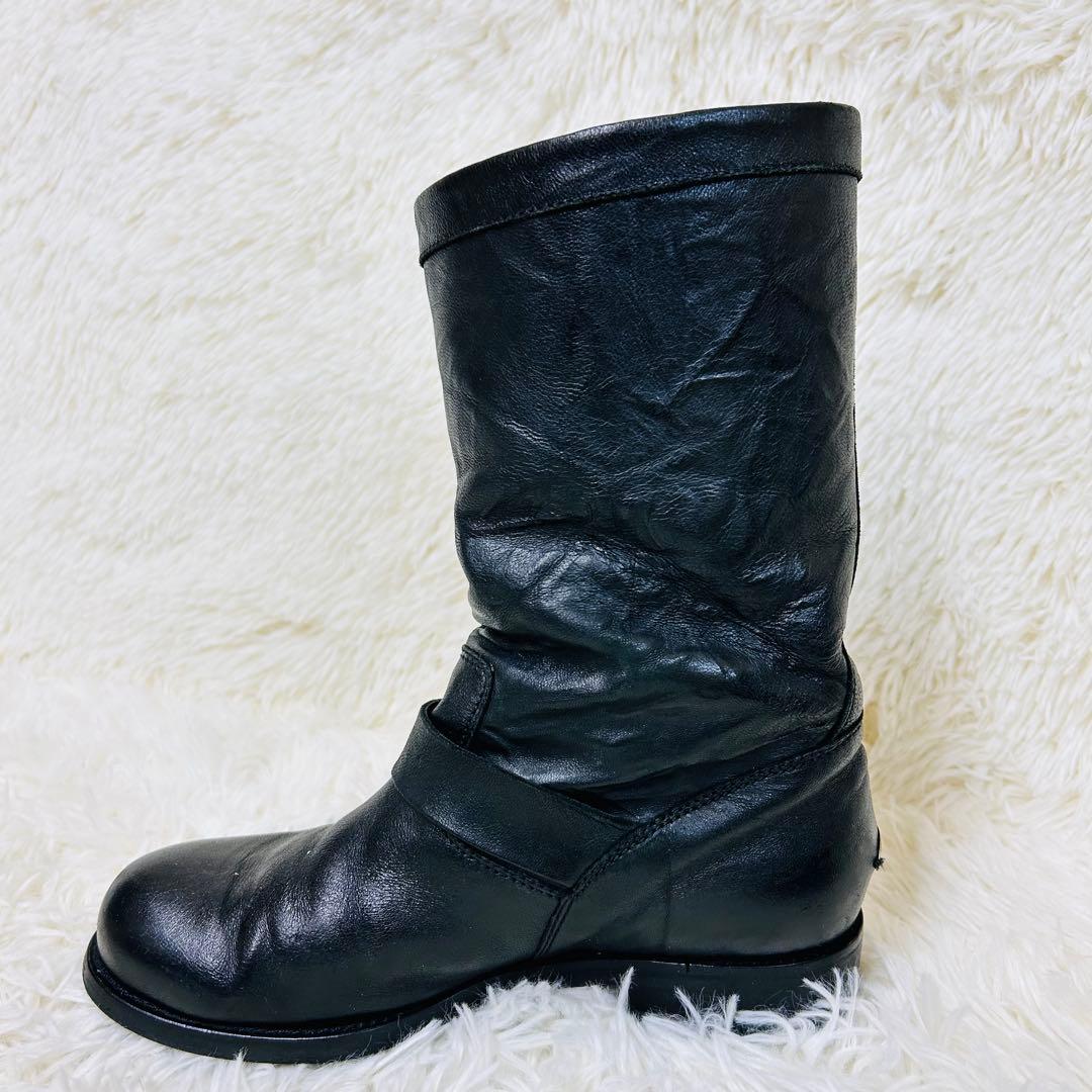 ジミーチュウ エンジニアブーツ 黒 レザー 箱袋付