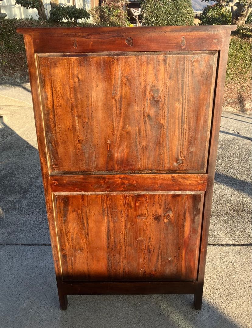 アンティーク調 コロニアル ハイキャビネット マホガニー 75cm幅