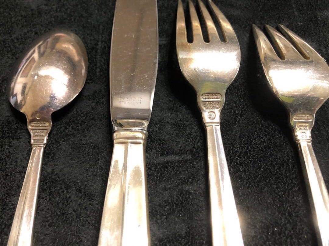 【ロイヤルデニッシュ】スターリングシルバー　カトラリー4本セット×2セット