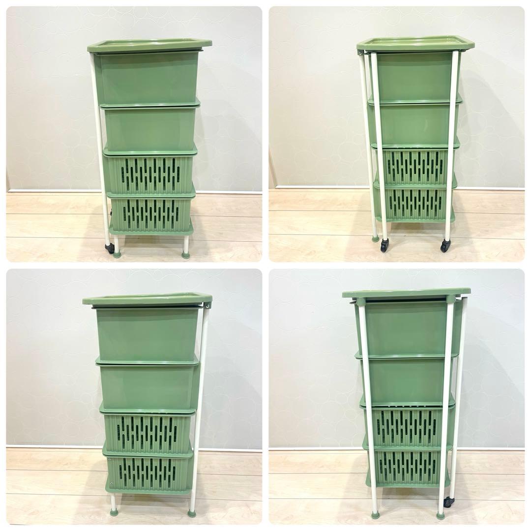 【希少】SEKISUI PLASTICS 収納ワゴン 昭和レトロ キャスター付