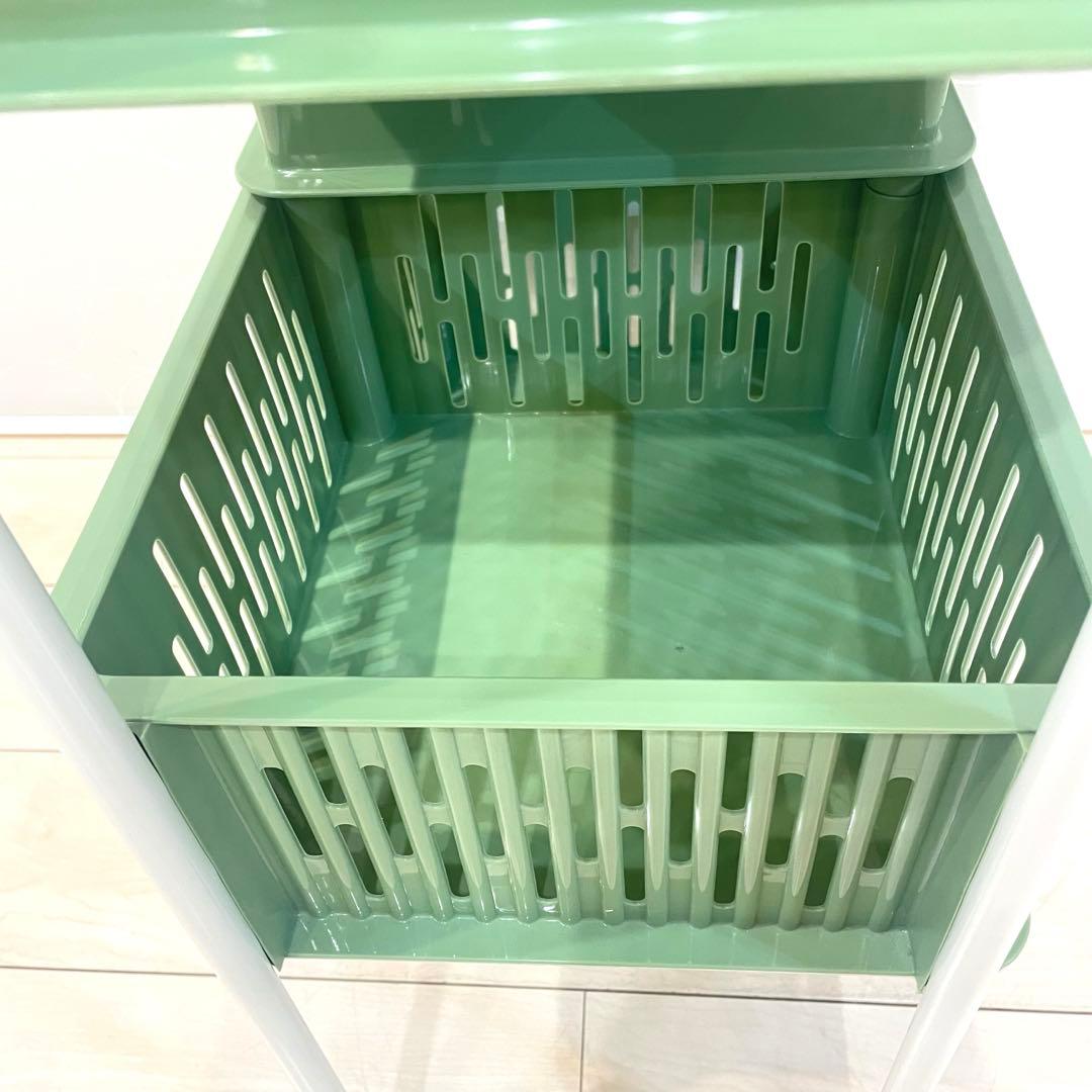 【希少】SEKISUI PLASTICS 収納ワゴン 昭和レトロ キャスター付