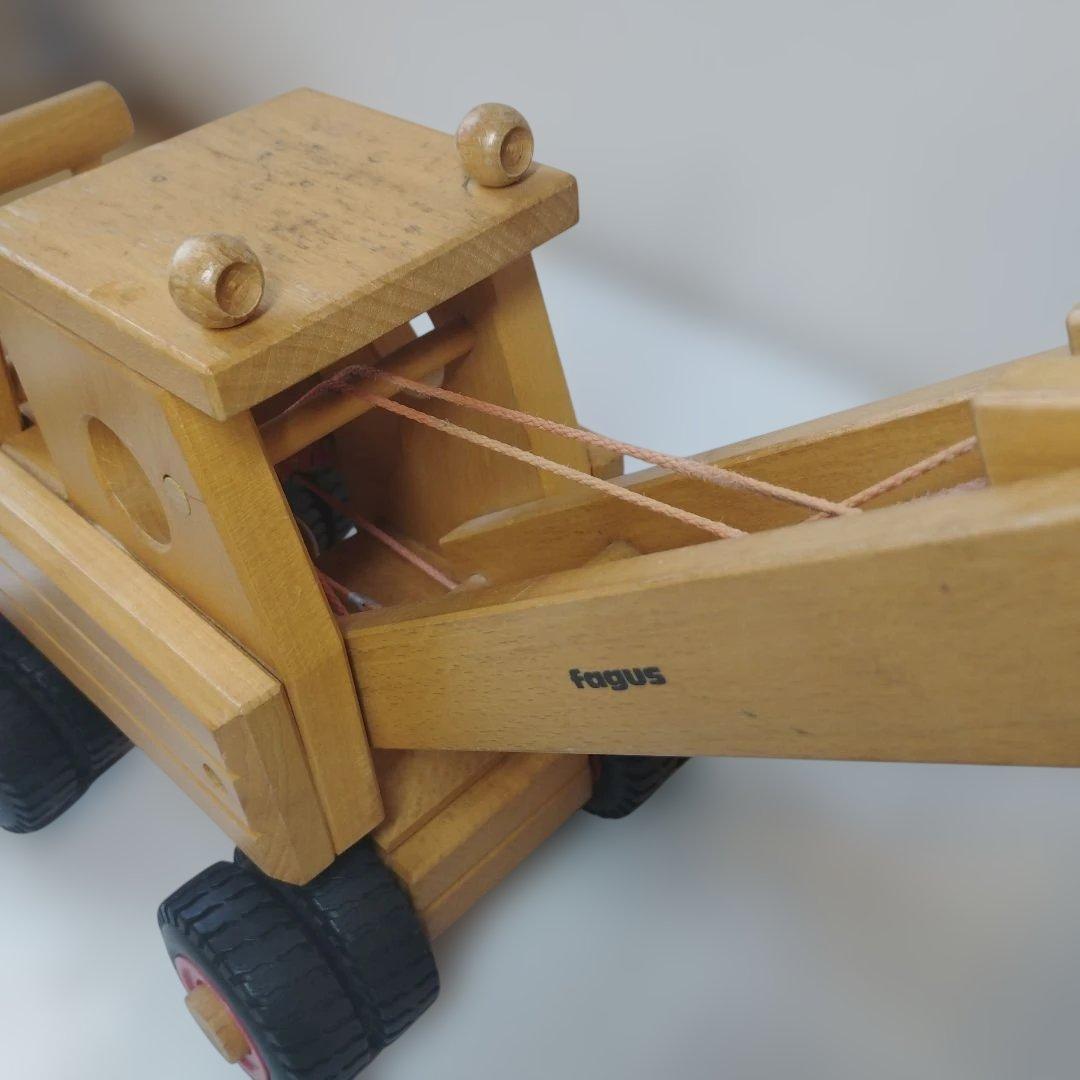 【希少】ドイツ製 fagus ファガス 木製 クレーン車 はたらく車 知育玩具
