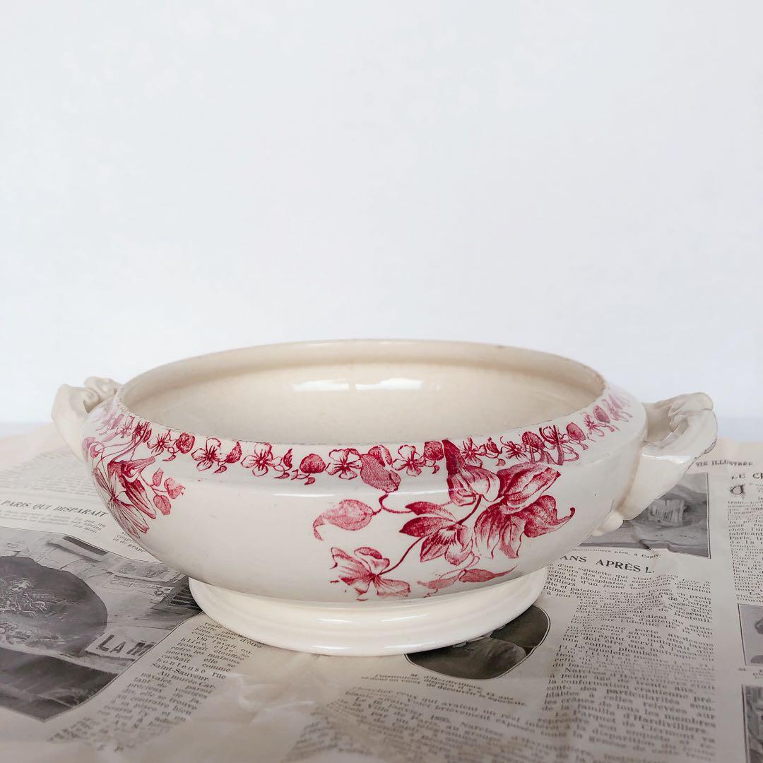 人気　ヴィエイヤーボルドー　レギュミエール クレマチス フランスアンティーク食器