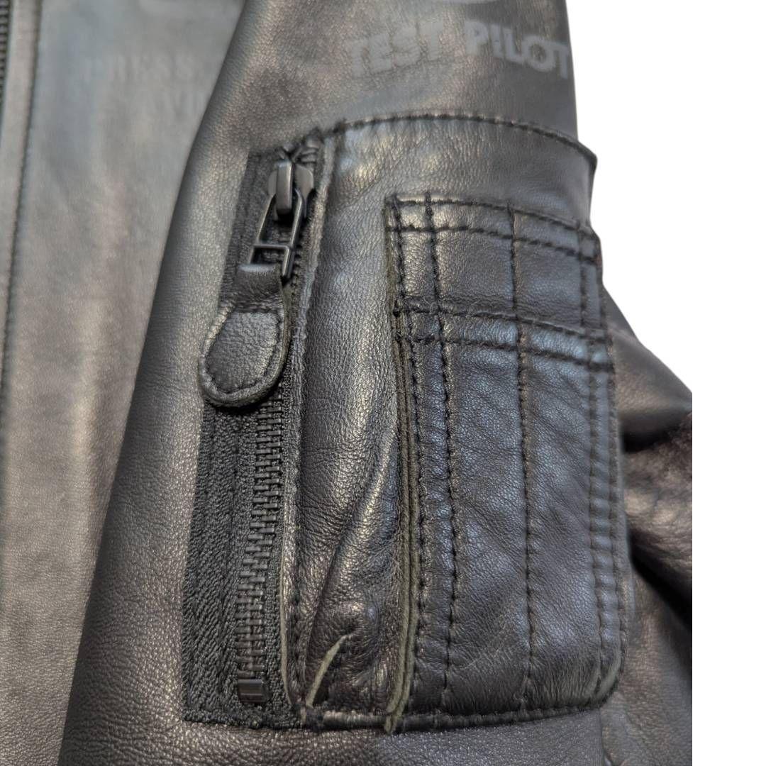 希少品 美品 AVIREX レザージャケット ステンシル MA-1 羊革