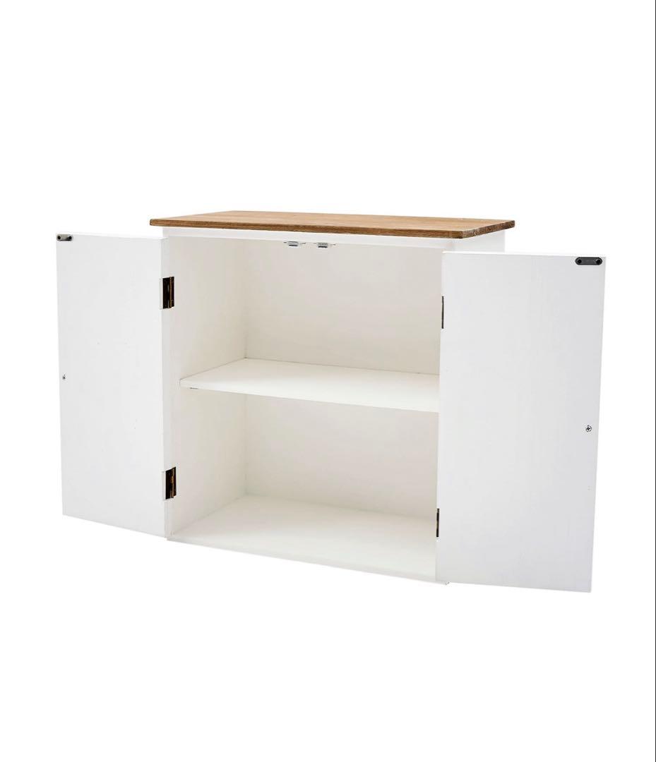 【新品未使用・値下げ】salut! サリュ　オールドウッド2段両開きキャビネット