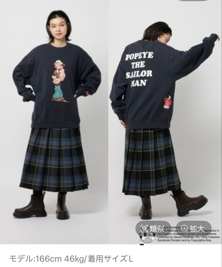 ニコアンド　POPEYE(TM)CHARACTER PRINT SWEAT