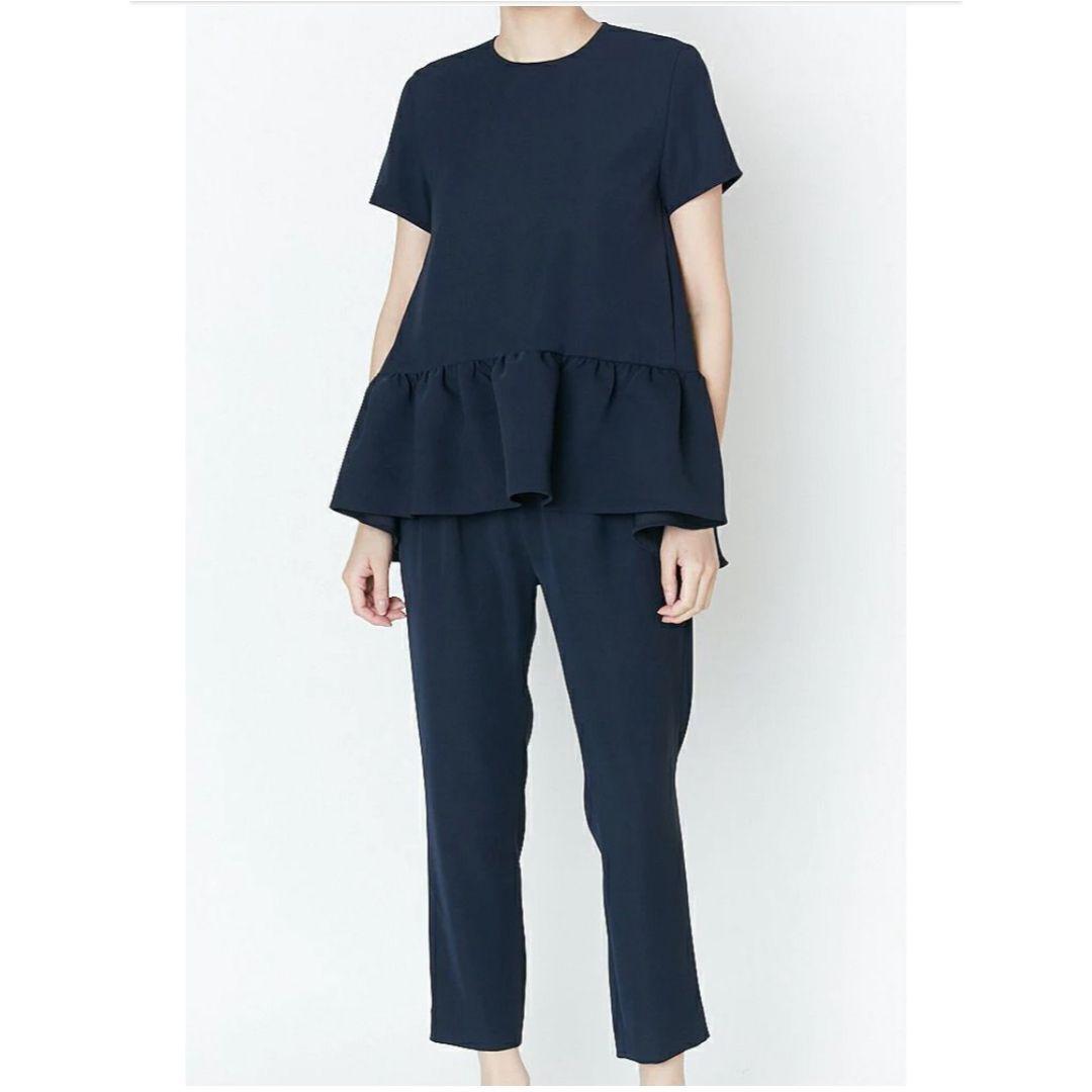 ✿　ヨーコチャン　ネイビー　サイズ40　ヘムギャザーブラウス