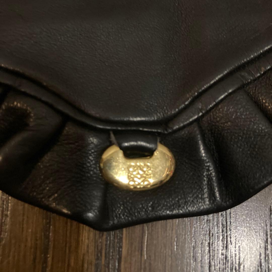 レザー手袋 フリル付き 黒