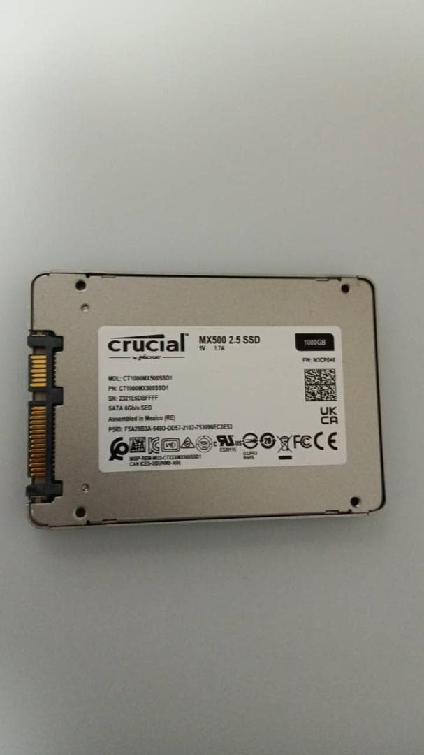 Crucial MX500 2.5インチSSD 1TB(1000GB)
