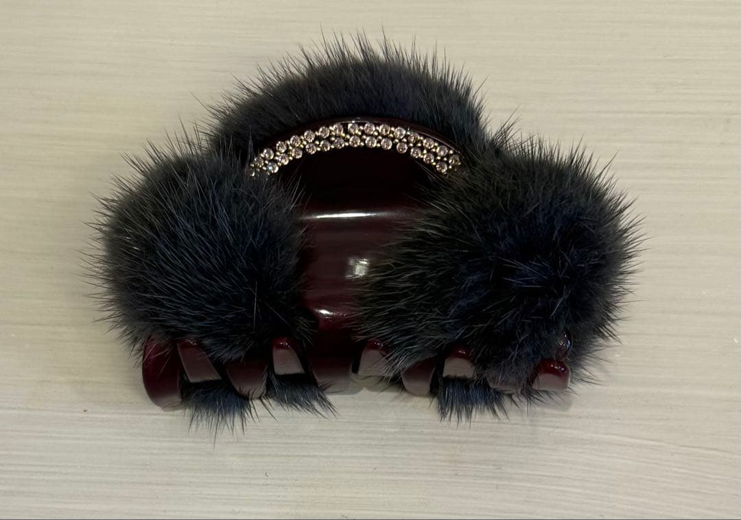 ★イオ★acca アッカ　ミンクファー　ブラウン　グレー　クリップ