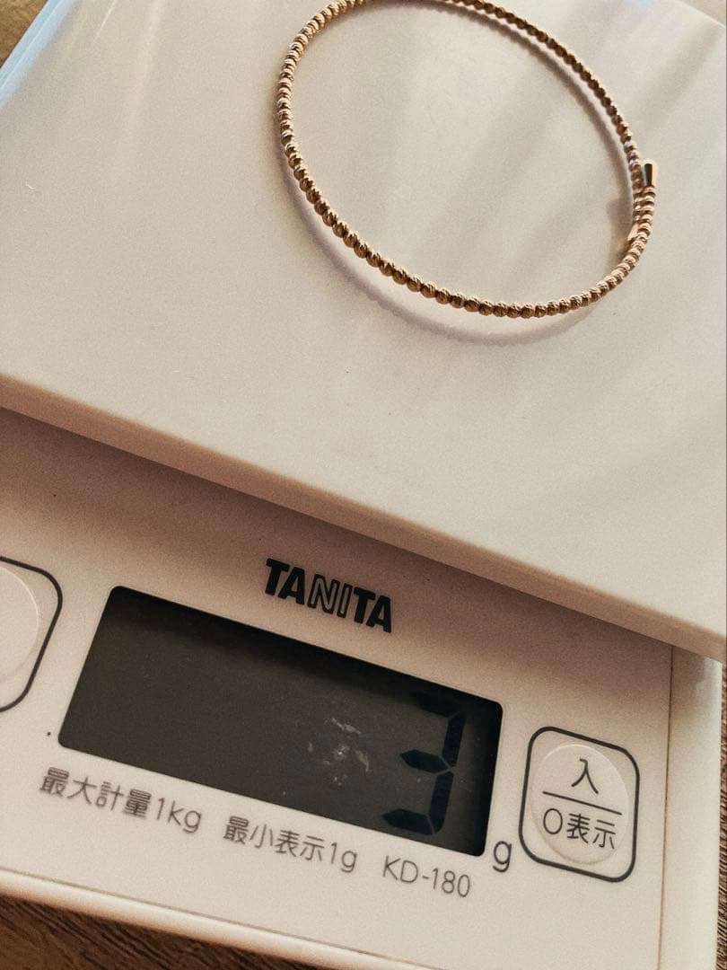 K18 カットボール　アンクレット　フリーサイズ　ブレスレットにも♪