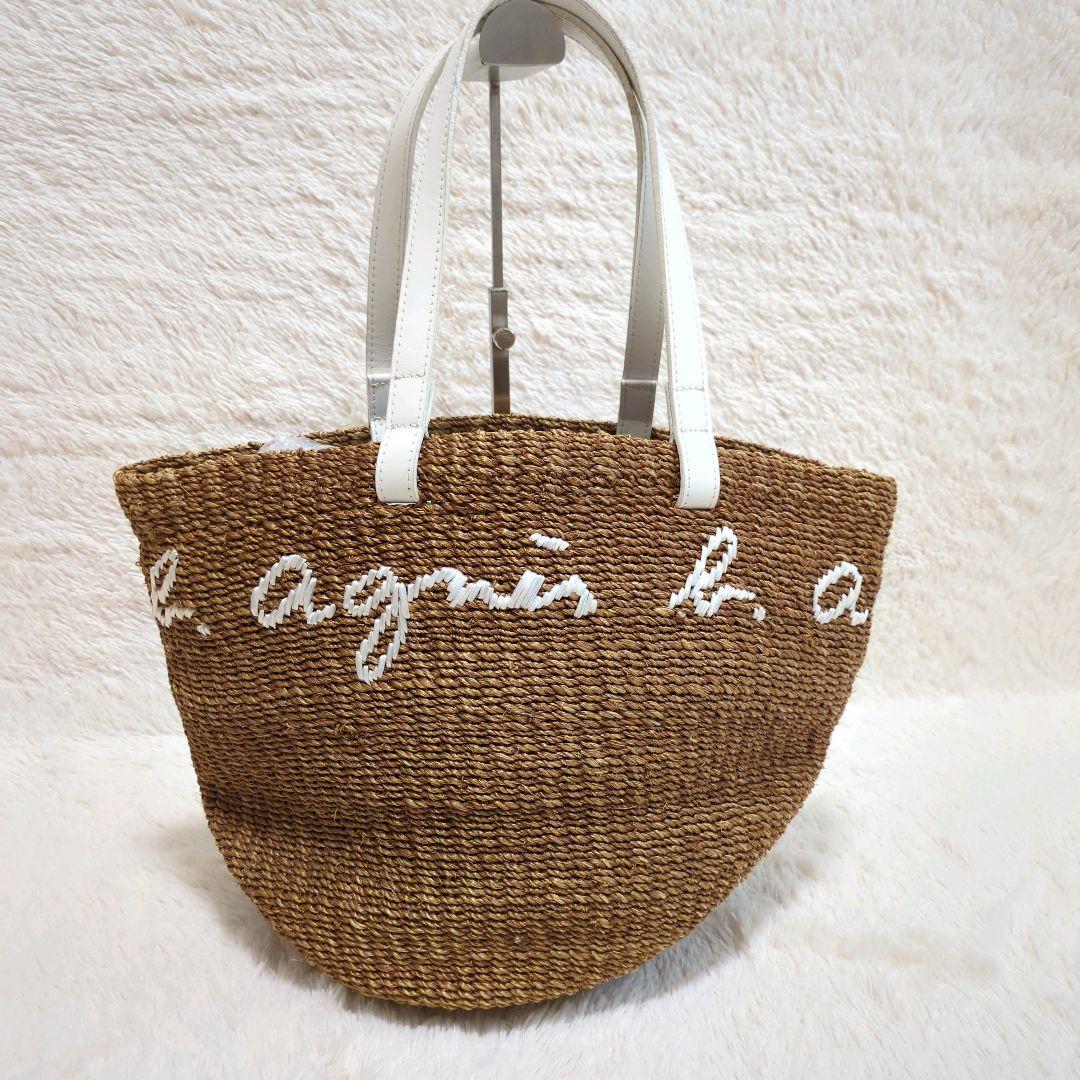 agne's b. アニエスベーボヤージュ　カゴバッグ トートバッグ　ロゴ刺繍