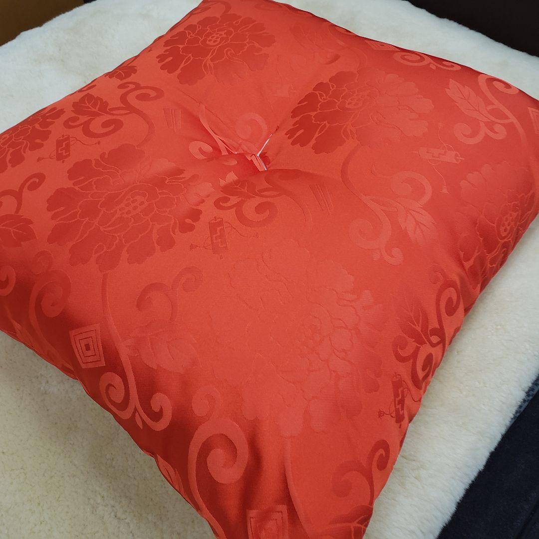 新品　赤座布団　祝寿座布団　御座布団　法要座布団　法事　法要　ハイボリューム