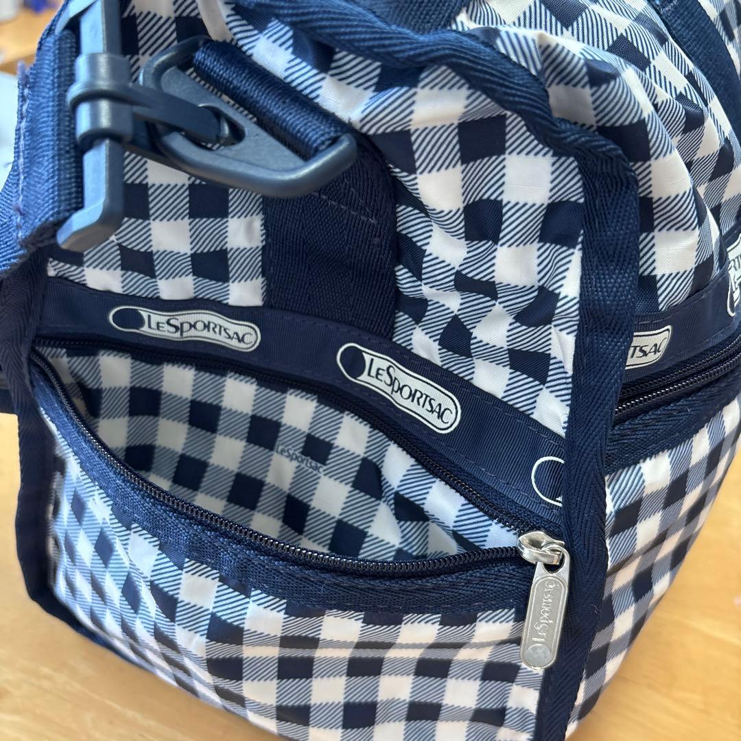 LESPORTSAC レスポートサック　ボストンバッグ　チェック柄　紺色