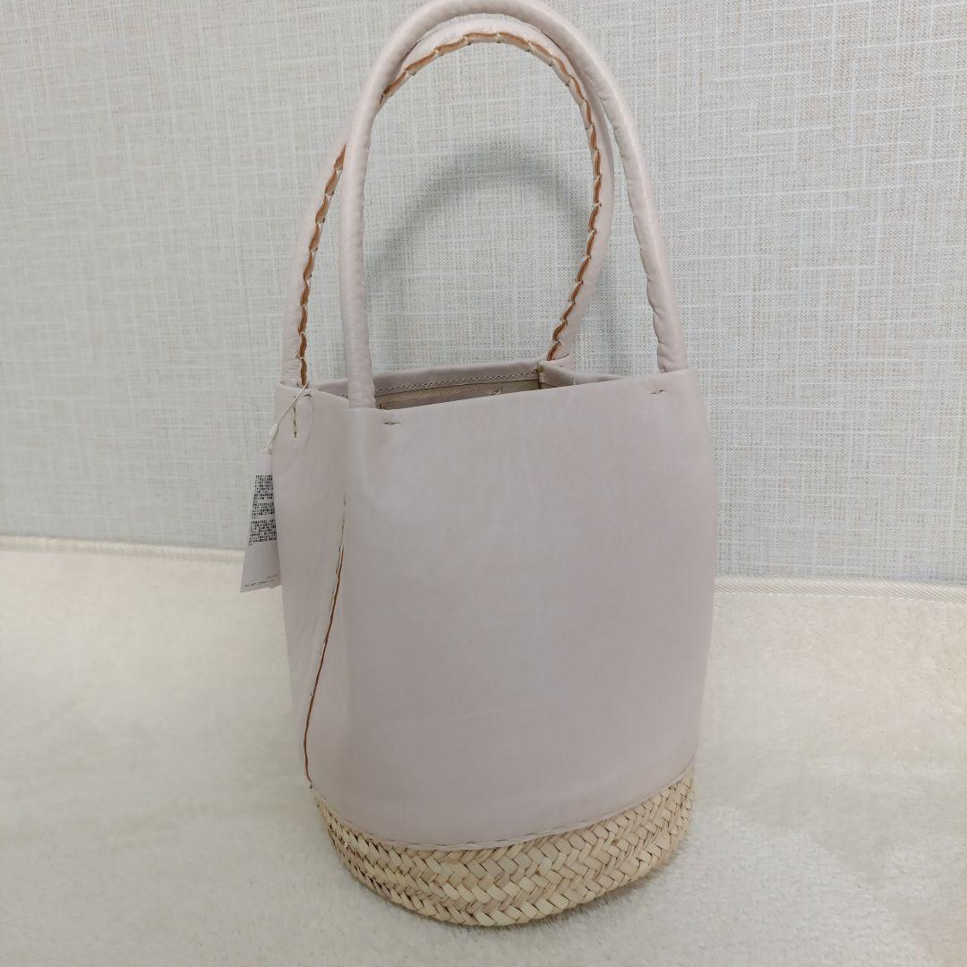 【未使用品】 HOUSE OF LOTUS　ワランワヤン レザーかご　ホワイト