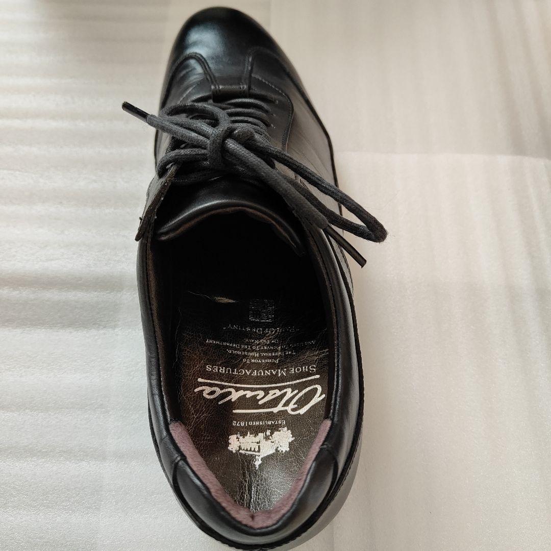 【美品】大塚製靴レザースニーカー　HS-6009ジェントル　ブラック　24EEE