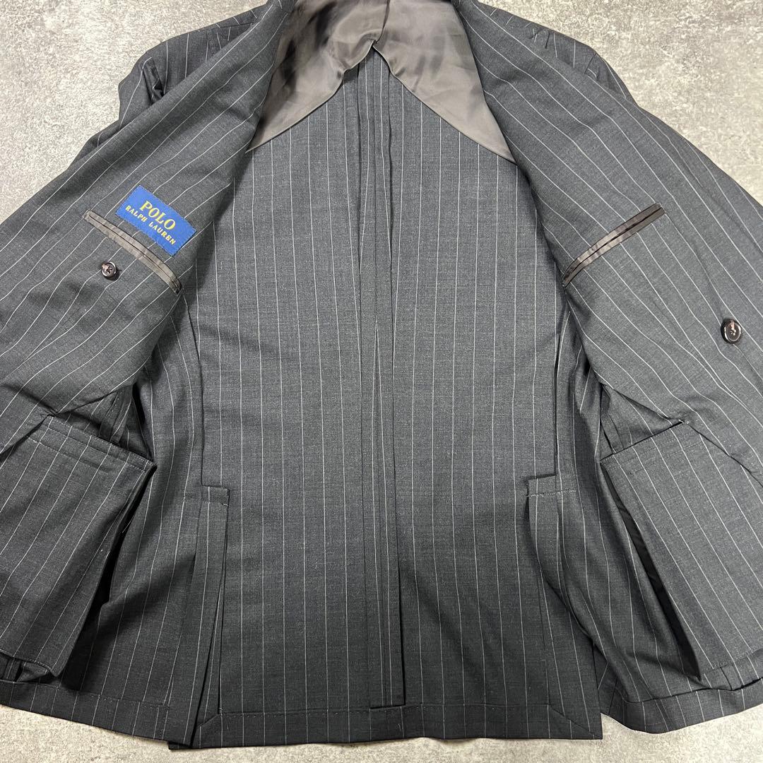 ラルフローレン イタリア製 ダブル スーツ セットアップ ストライプ