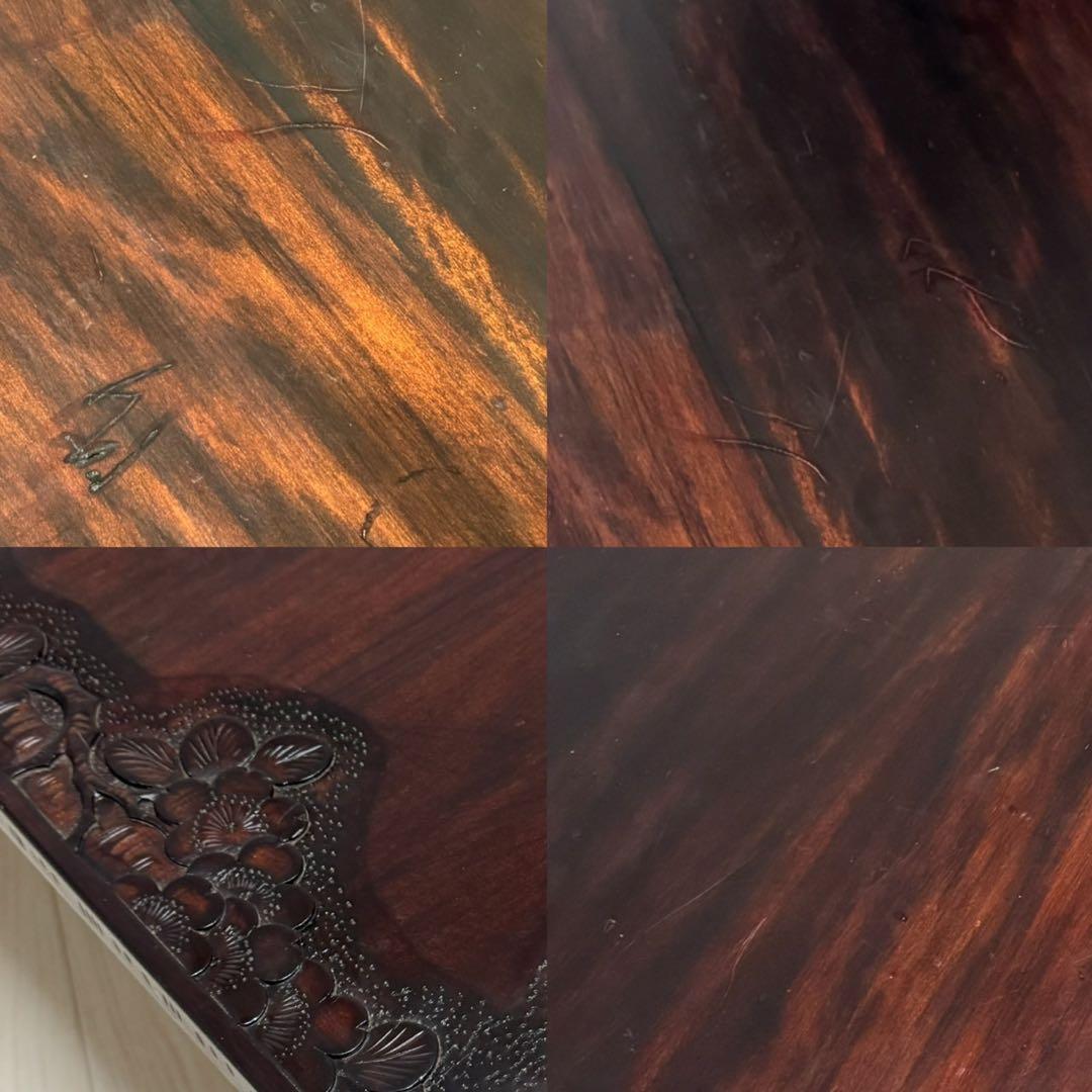 Icchodo軽井沢彫 桜 座卓 彫刻 時代ローセンターテーブル