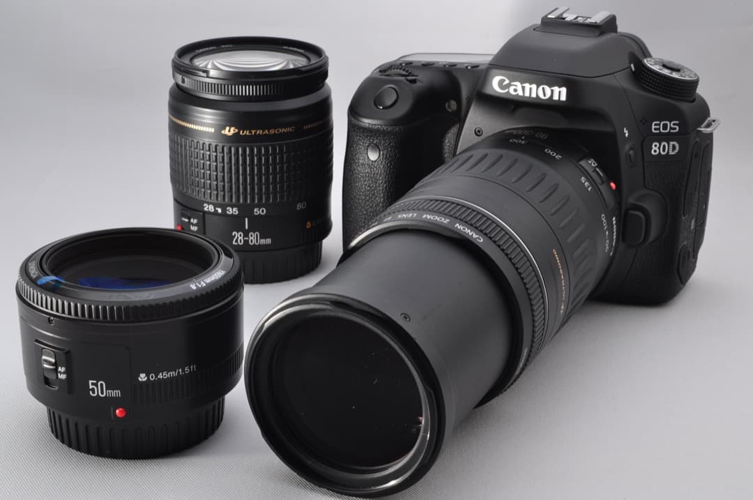 ❤️極美品Canon EOS 80D 単焦点&標準&超望遠トリプルレンズセット