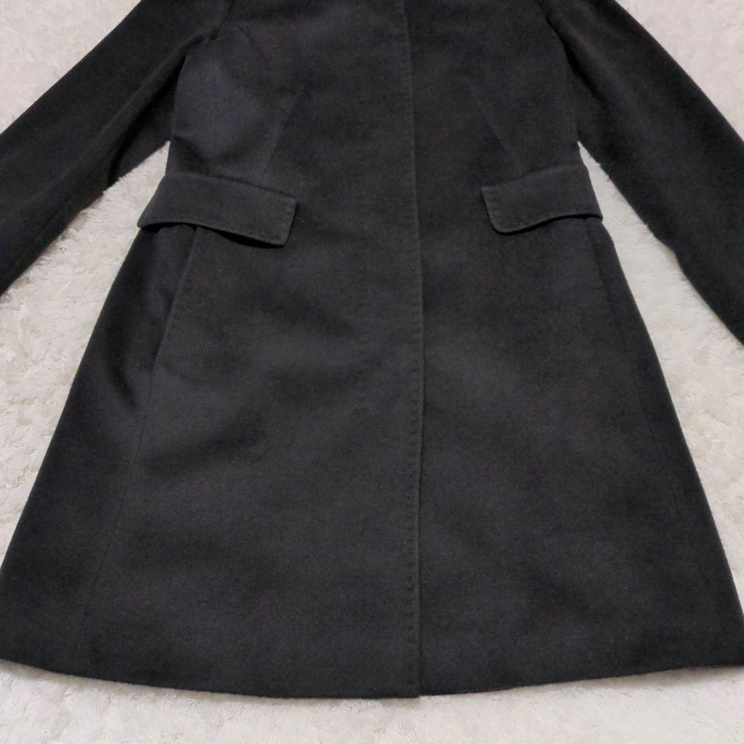 Max Mara STUDIO♦ヴァージンウール スタンドカラーコート 濃灰38