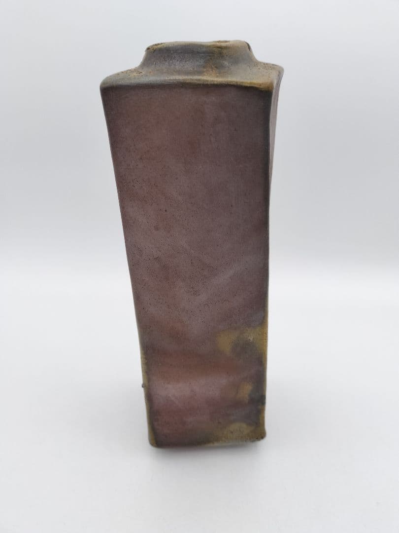 b80 花入 備前 窯変 四方 角 木村陶峰 木箱 茶道具 古物