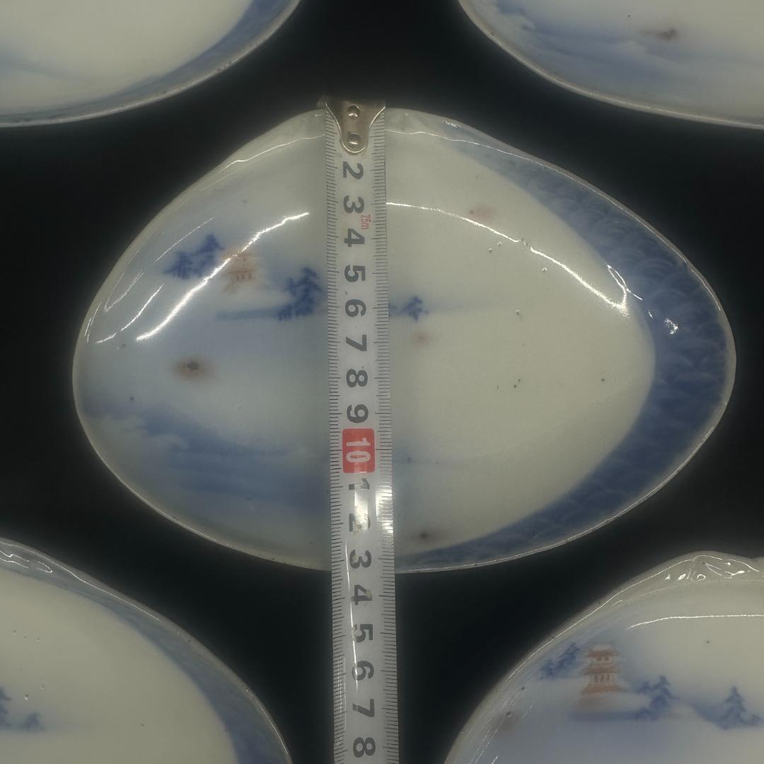 深川製磁　陶器　当時物　貝殻型　小皿　小鉢　　上品な絵柄