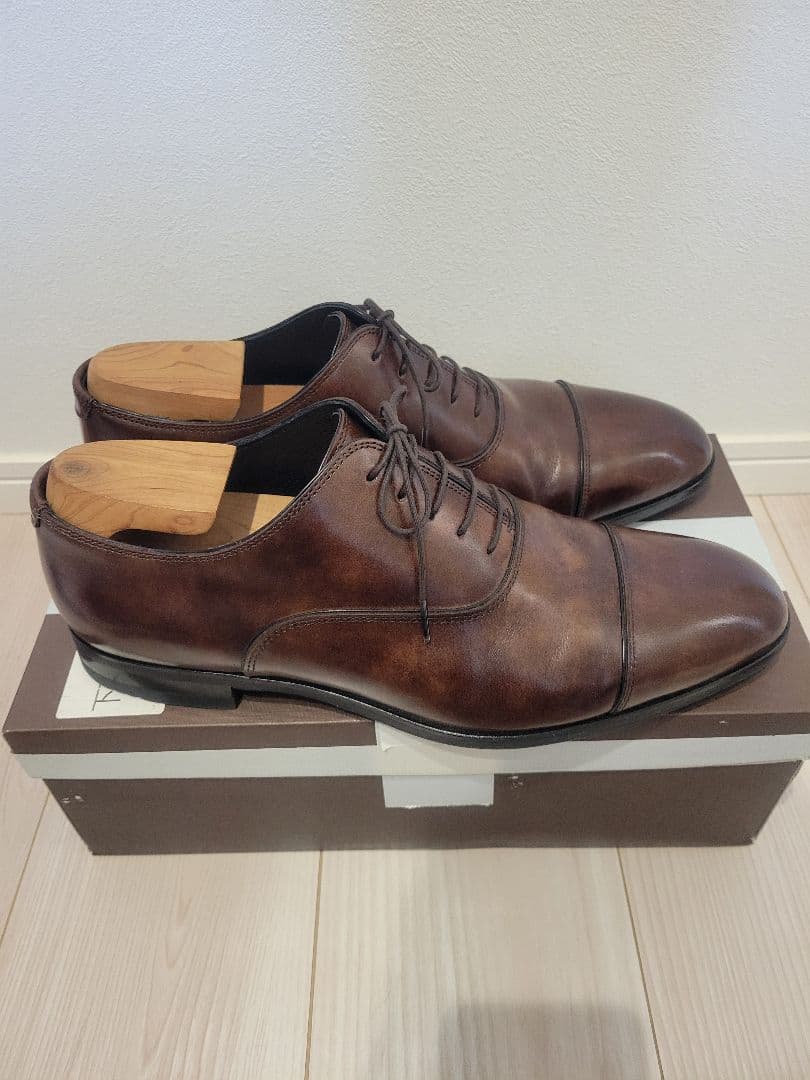 【美品】マドラス M421 内羽根ストレートチップ ビジネスシューズ ブラウン