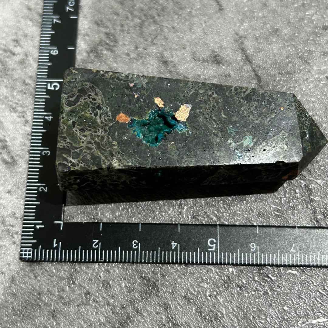 天然石　クリソコラ　エピドート　パイライト　共生　ポイント　906