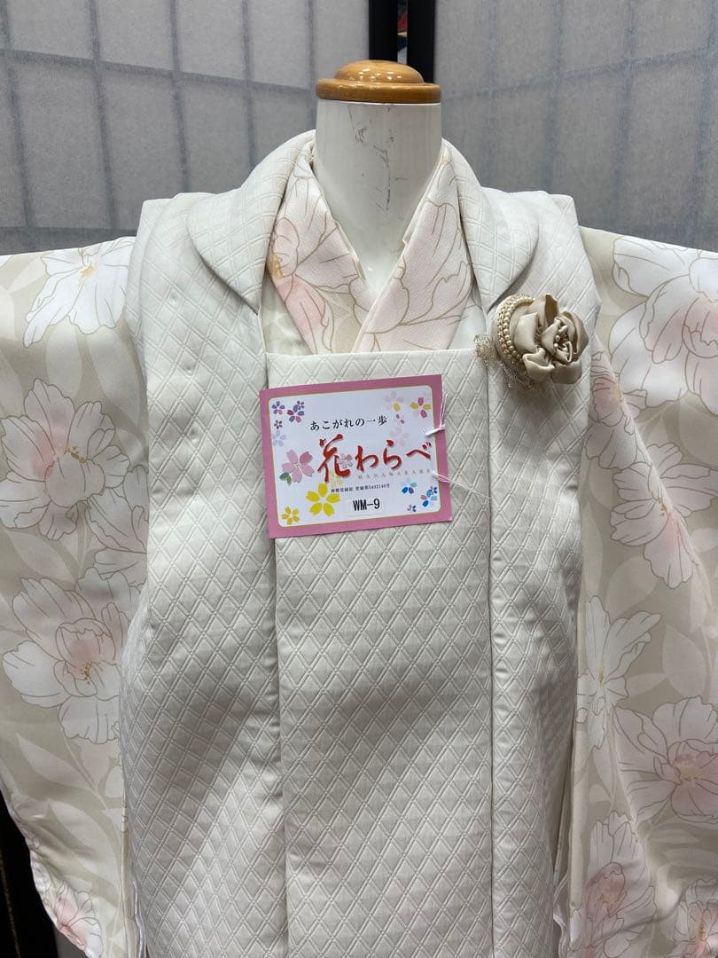 年末年始　特価　花はらべ３才６点被布セット　★ 水彩花／くすみグリーン★