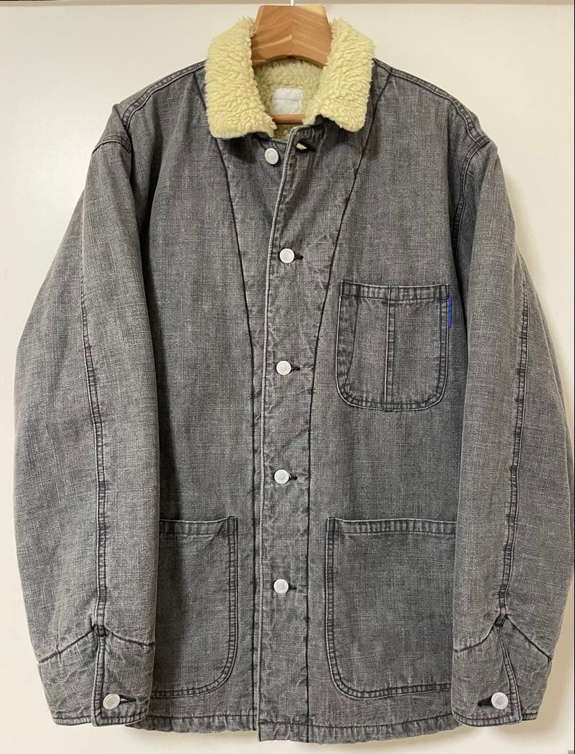 GOODENOUGH グッドイナフ　ボアカバーオール　ブラックデニム　Ｌ