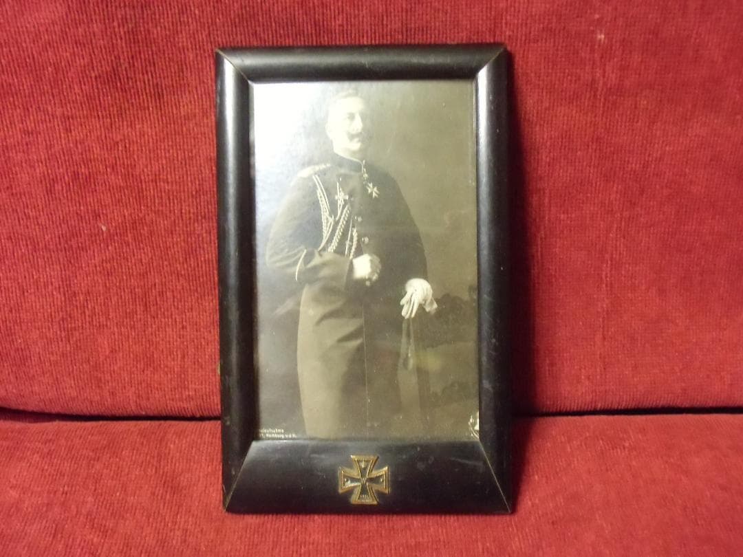 Ｗ帝政ドイツ軍/プロイセン王国＊ドイツ皇帝＊鉄十字写真額（実物）