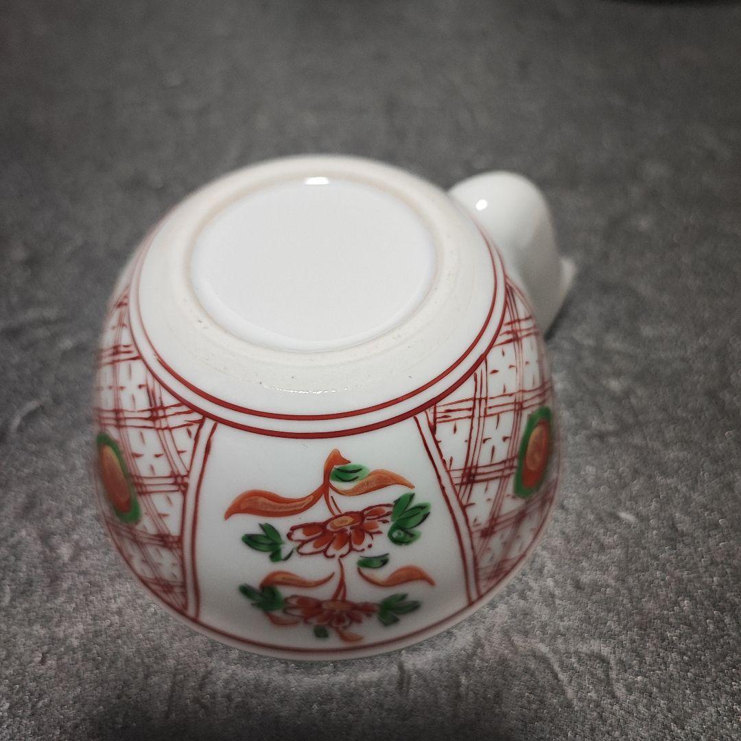 煎茶道具　有田　宝瓶　玉露　小茶器7点セット　グリーン玉赤絵　金彩　仙月