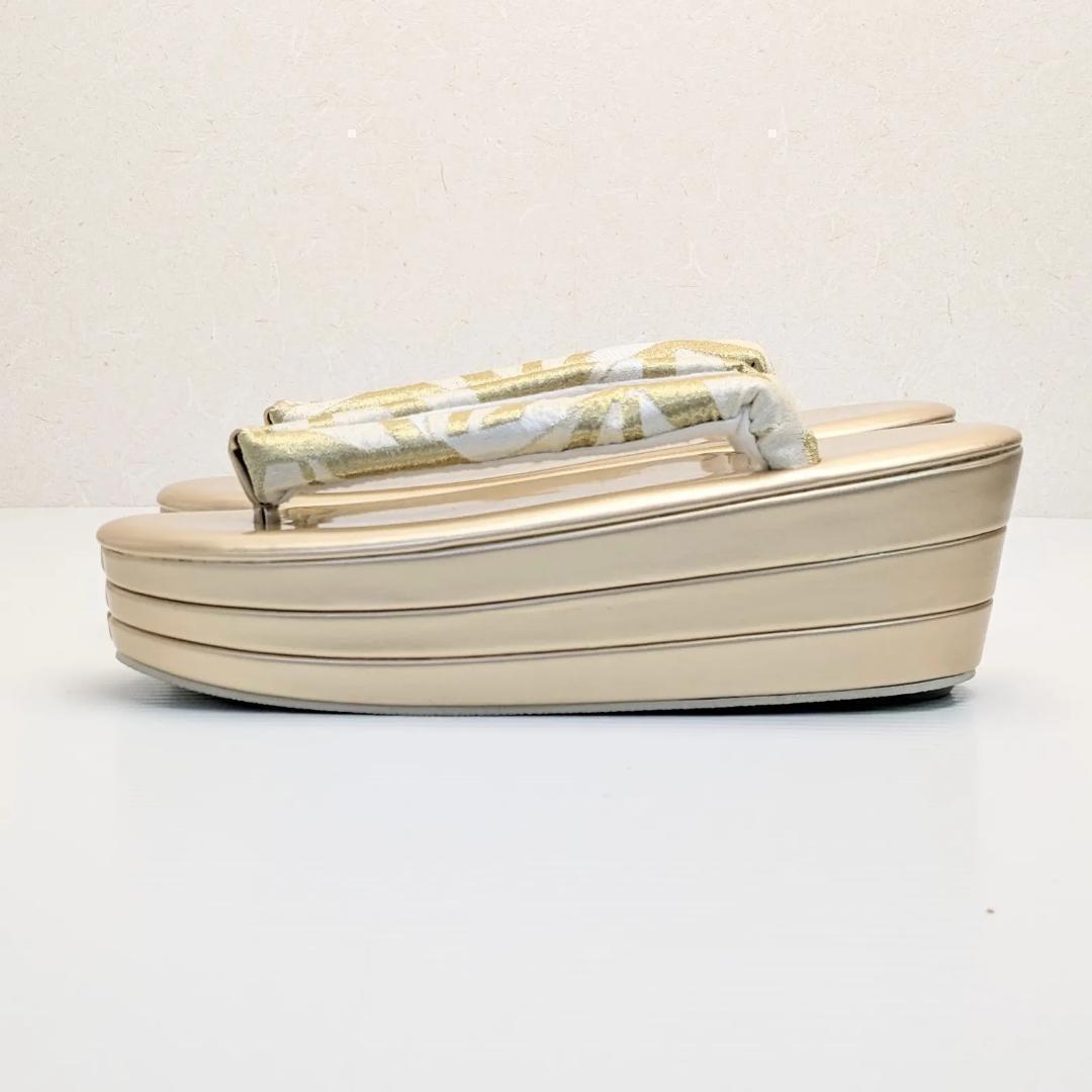 和装 草履バッグセット 帯地 金 ゴールド 3枚芯 フリーサイズ k15-10