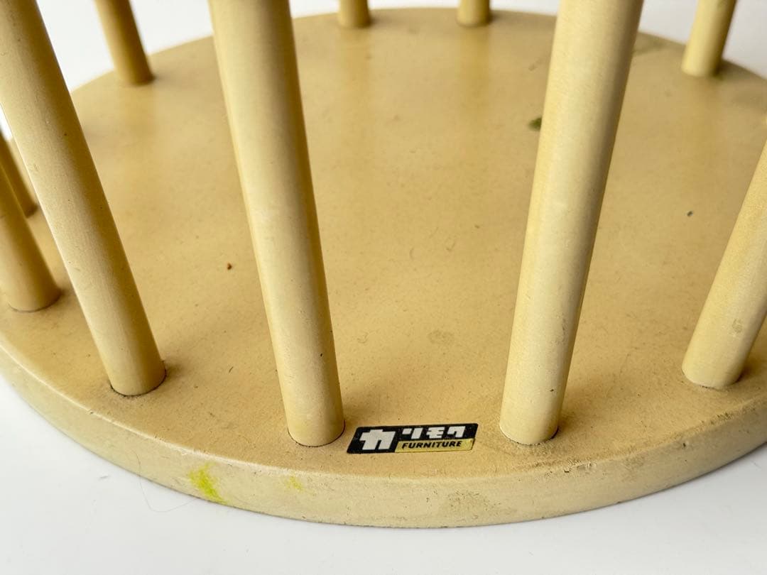 オールドカリモク 円形スツール 椅子 当時物 昭和レトロ ミッドセンチュリー