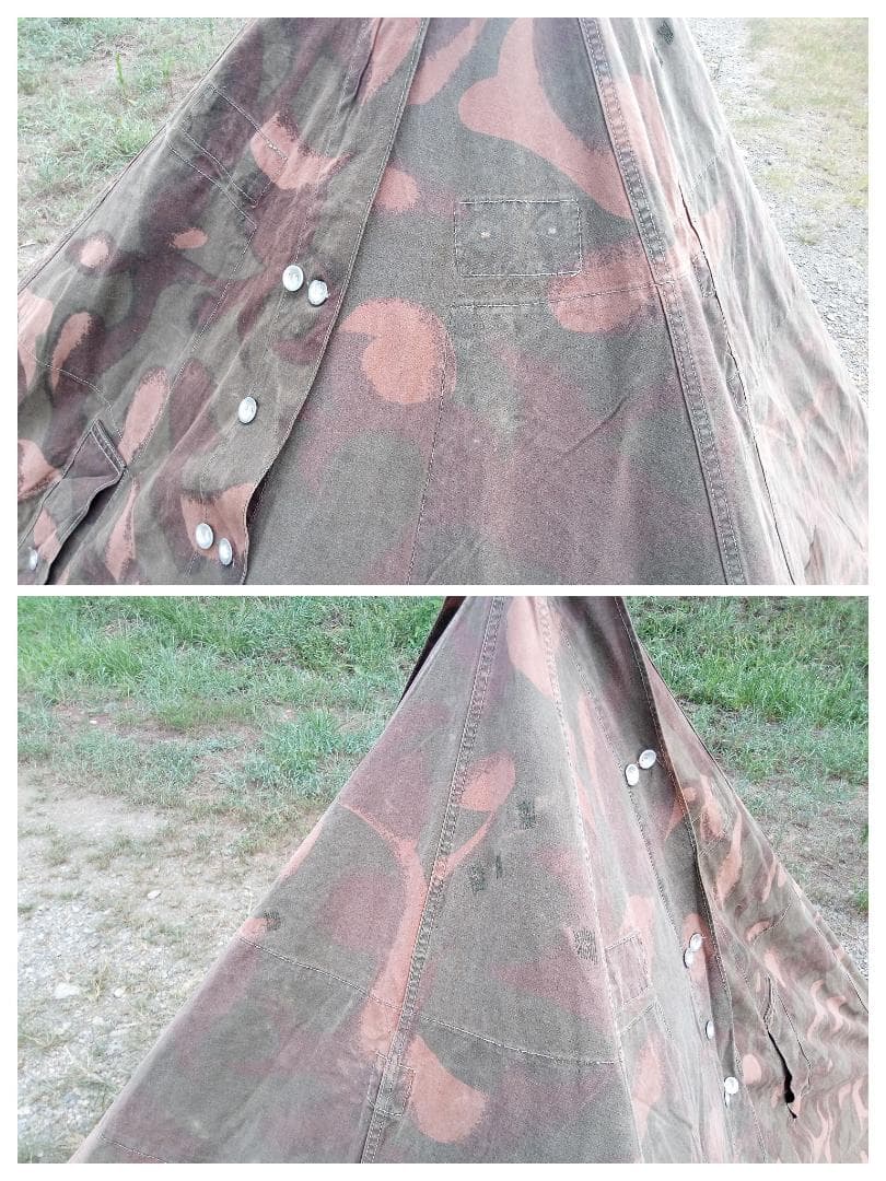 【軍幕】ハンガリー軍　テントシート2枚組　ハリケーン迷彩　希少