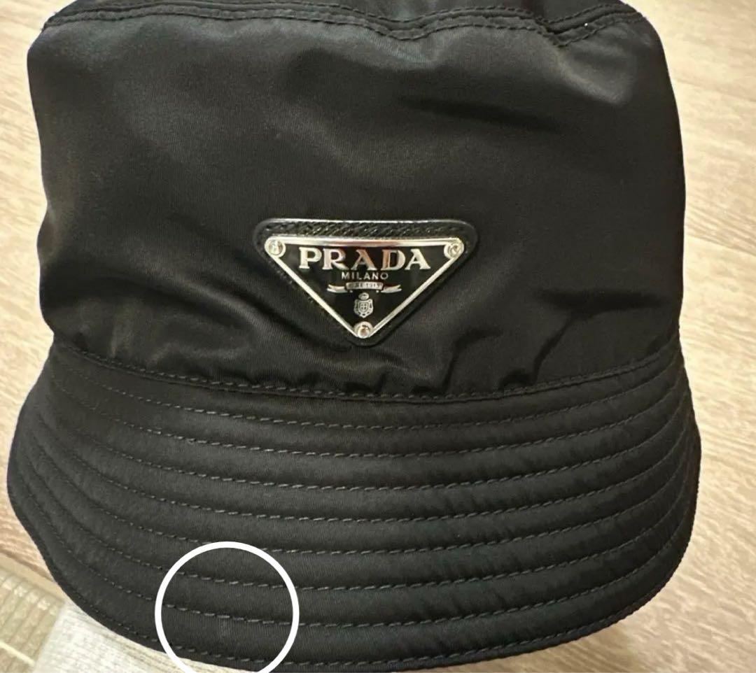 S【クリーニング済み】プラダ　バケットハット　XL ブラック